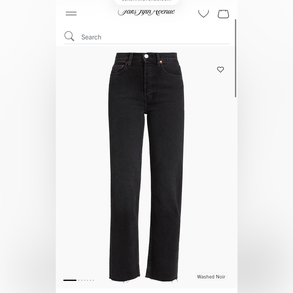 Re/Done 70s Stove Pipe High Rise Denim Aged Black size 26